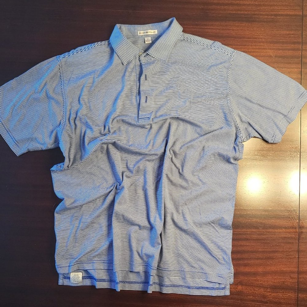 Peter Millar Polo - size M - Blue and White stripe